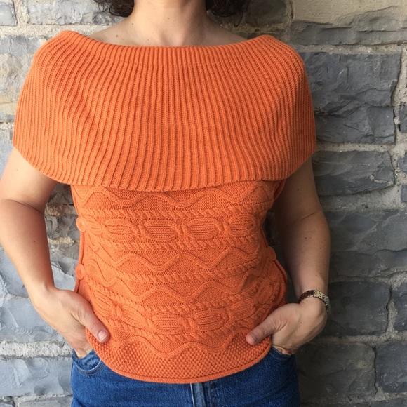 Sandwich Off Shoulder Cotton Sweater - Picture 2 of 6